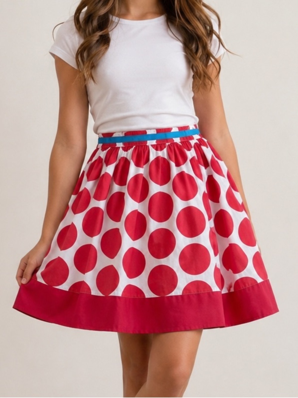 Mini Boden Red Polka Dot Cotton Skirt NWT Girls Size 11-12 NEW